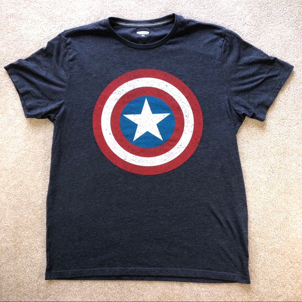 Captain America Marvel Logo Graphic T-Shirt Tee